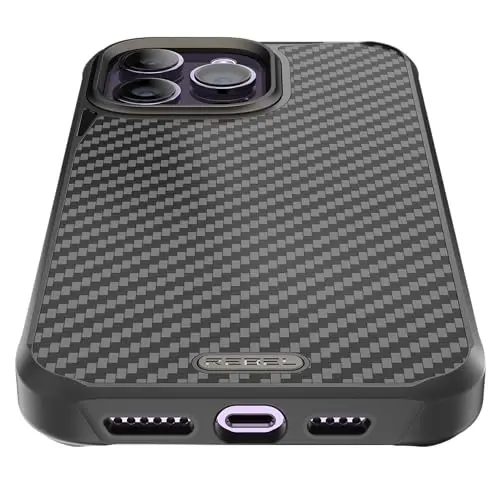 REBEL Case for iPhone 14 Pro Max [Gen-5 Aramid Fiber] Strong MagSafe Compatible, Grippy Sides, Shockproof Corners, Metal Lens + Buttons, Upgraded Protective Design, 6.7 Inch Phone 2023 (Black) - 4