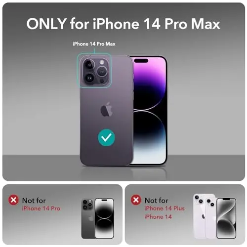 ESR for iPhone 14 Pro Max Case with Stand, 23 ft Military-Grade Drop Protection Heavy Duty Magnetic Phone Case, Compatible with MagSafe Accessories, Cyber Series, Purple - ESR