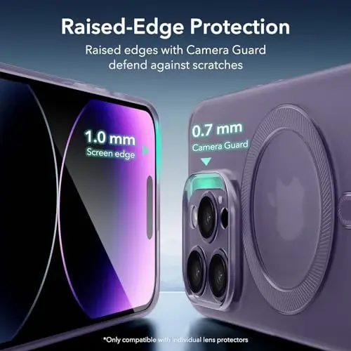 ESR for iPhone 14 Pro Max Case, Compatible with MagSafe, Military-Grade Protection, Resists Yellowing and Scratches, Magnetic Phone Case for iPhone 14 Pro Max, Zero Series, Frosted Purple - 7