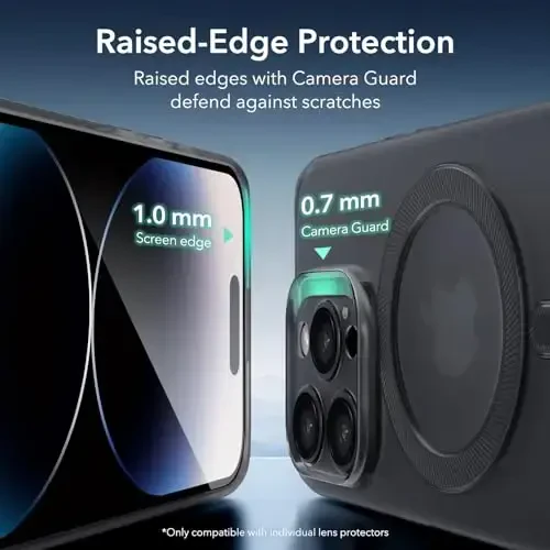 ESR for iPhone 14 Pro Max Case, Compatible with MagSafe, Military-Grade Protection, Resists Yellowing and Scratches, Magnetic Phone Case for iPhone 14 Pro Max, Zero Series, Frosted Black - 2