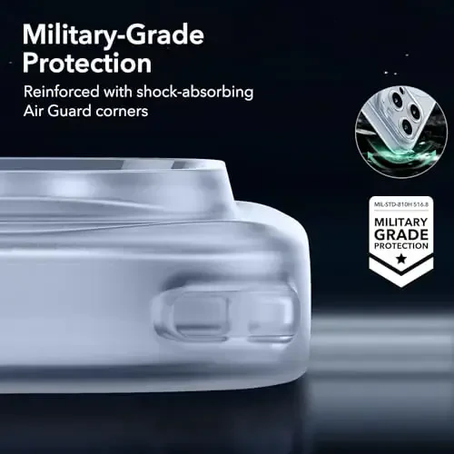 ESR for iPhone 14 Pro Max Case, Compatible with MagSafe, Military-Grade Protection, Resists Yellowing and Scratches, Magnetic Phone Case for iPhone 14 Pro Max, Zero Series, Frosted Blue - 6