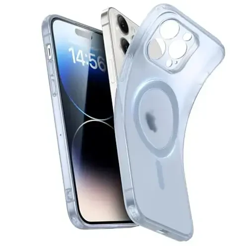 ESR for iPhone 14 Pro Max Case, Compatible with MagSafe, Military-Grade Protection, Resists Yellowing and Scratches, Magnetic Phone Case for iPhone 14 Pro Max, Zero Series, Frosted Blue - ESR