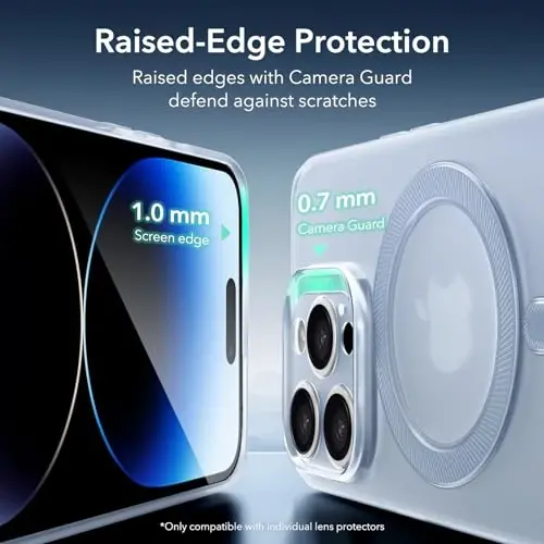 ESR for iPhone 14 Pro Max Case, Compatible with MagSafe, Military-Grade Protection, Resists Yellowing and Scratches, Magnetic Phone Case for iPhone 14 Pro Max, Zero Series, Frosted Blue - 7