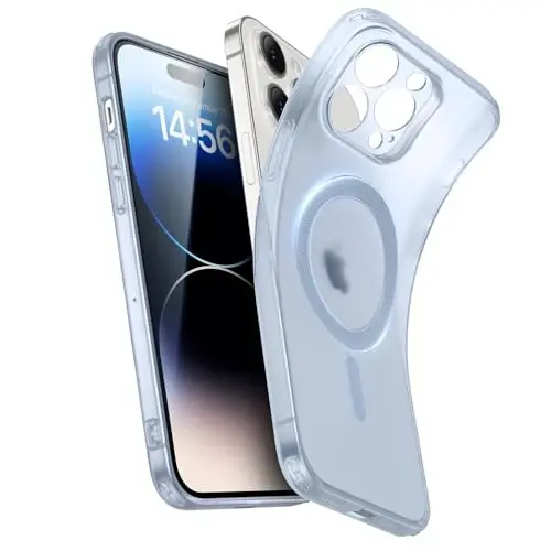 ESR for iPhone 14 Pro Max Case, Compatible with MagSafe, Military-Grade Protection, Resists Yellowing and Scratches, Magnetic Phone Case for iPhone 14 Pro Max, Zero Series, Frosted Blue 