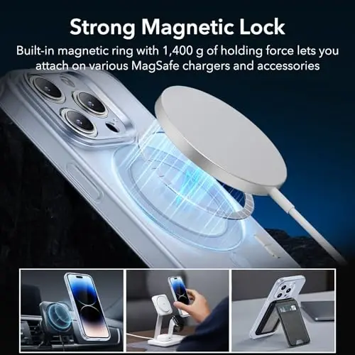 ESR for iPhone 14 Pro Max Case, Compatible with MagSafe, Military-Grade Protection, Resists Yellowing and Scratches, Magnetic Phone Case for iPhone 14 Pro Max, Zero Series, Frosted Blue | Compatible with MagSafe, Slim, Military-Grade Drop Protection, - 5
