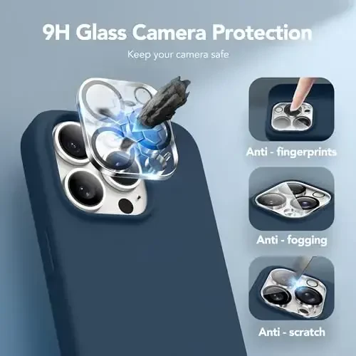 GONEZ for iPhone 14 Pro Max Case Silicone, Compatible with MagSafe, with Screen Protector + Camera Lens Protector, Liquid Silicone Shockproof Protective Phone 14 ProMax Case 6.7