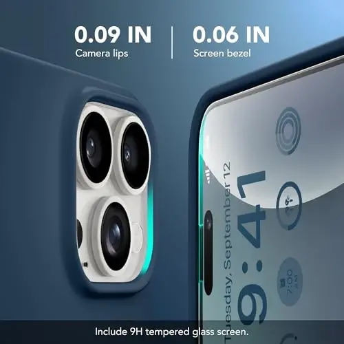 GONEZ for iPhone 14 Pro Max Case Silicone, Compatible with MagSafe, with Screen Protector + Camera Lens Protector, Liquid Silicone Shockproof Protective Phone 14 ProMax Case 6.7