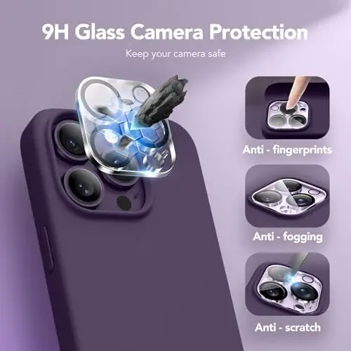 GONEZ for iPhone 14 Pro Max Case Silicone, Compatible with MagSafe, with Screen Protector + Camera Lens Protector, Liquid Silicone Shockproof Protective Phone 14 ProMax Case 6.7