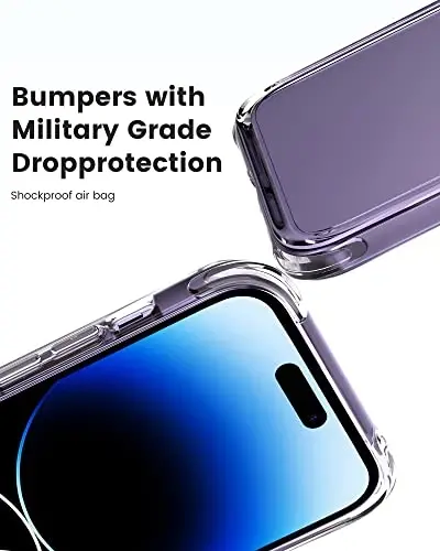 Mkeke for iPhone 14 Pro Max Case Clear, [Not-Yellowing][Military-Grade Drop Protection] Shockproof Protective Phone Cases 2022 - 3