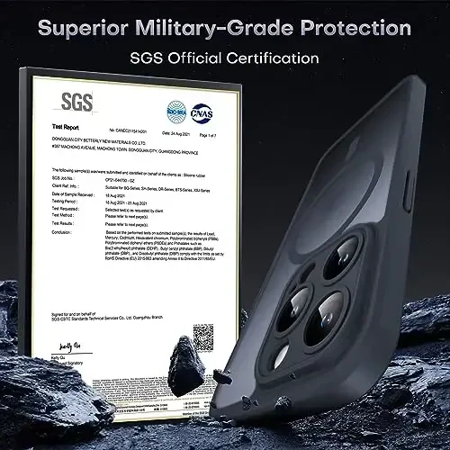 TOCOL for iPhone 14 Pro Max Case, Compatible with Magsafe, Drop Protection, Upgraded Full Camera Protection, Translucent Magnetic Matte Phone Case for iPhone 14 Pro Max 6.7 inch (Black) - 4