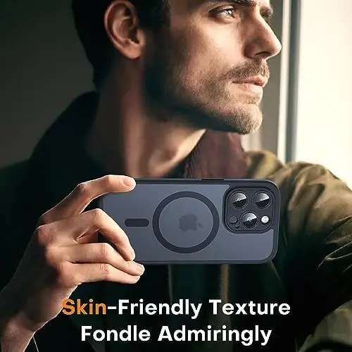 TOCOL for iPhone 14 Pro Max Case, Compatible with Magsafe, Drop Protection, Upgraded Full Camera Protection, Translucent Magnetic Matte Phone Case for iPhone 14 Pro Max 6.7 inch (Black) - 6