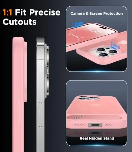 Temdan Magnetic Compatible with iPhone 14 Pro Max Case, [Built-in Invisible Kickstand][Compatible with MagSafe] [Military Grade Shockproof] Slim Translucent Matte Phone Case for iPhone 14 Pro Max 6.7