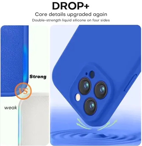 Vooii Compatible with iPhone 14 Pro Max Case, Liquid Silicone Upgrade [Camera Protection] [Soft Anti-Scratch Microfiber Lining] Shockproof Phone Case for iPhone 14 Pro Max 6.7 inch - Klein Blue - 4