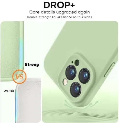 Vooii Compatible with iPhone 14 Pro Max Case, Liquid Silicone Upgrade [Camera Protection] [Soft Anti-Scratch Microfiber Lining] Shockproof Phone Case for iPhone 14 Pro Max 6.7 inch - Matcha - 4