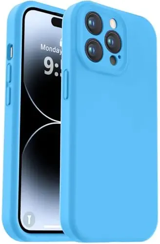 Vooii Compatible with iPhone 14 Pro Max Case, Liquid Silicone Upgrade [Camera Protection] [Soft Anti-Scratch Microfiber Lining] Shockproof Phone Case for iPhone 14 Pro Max 6.7 inch - Blue - VOOII