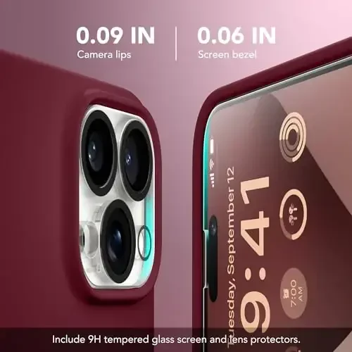 GONEZ for iPhone 14 Pro Max Case Silicone, Compatible with MagSafe, with Screen Protector + Camera Lens Protector, Liquid Silicone Shockproof Protective Phone 14 ProMax Case 6.7