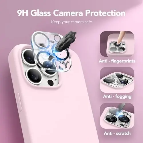 GONEZ for iPhone 14 Pro Max Case Silicone, Compatible with MagSafe, with Screen Protector + Camera Lens Protector, Liquid Silicone Shockproof Protective Phone 14 ProMax Case 6.7