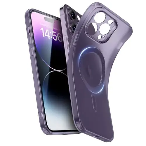 iPhone 14 Pro Max uchun ESR g‘ilofi, MagSafe bilan mos, harbiy darajadagi himoya, sarg‘ayish va chizishga chidamli, iPhone 14 Pro Max uchun magnitli telefon g‘ilofi, Zero Series, muzlatilgan binafsha 