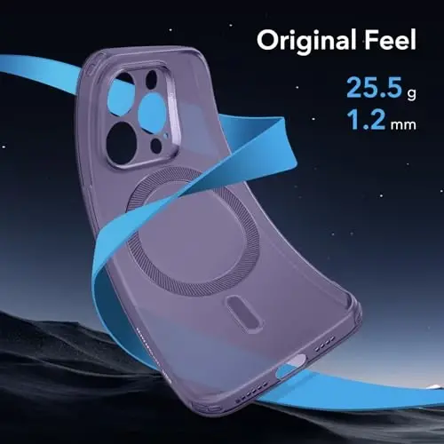 iPhone 14 Pro Max uchun ESR g‘ilofi, MagSafe bilan mos, harbiy darajadagi himoya, sarg‘ayish va chizishga chidamli, iPhone 14 Pro Max uchun magnitli telefon g‘ilofi, Zero Series, muzlatilgan binafsha - 3