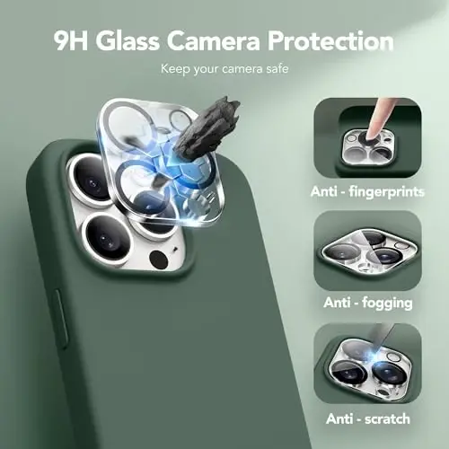 iPhone 14 Pro Max uchun GONEZ g'ilofi, silikon, MagSafe bilan mos, ekran himoyachisi + kamera linzalari himoyachisi bilan, suyuq silikon zarbga chidamli himoya telefon 14 ProMax g'ilofi 6,7