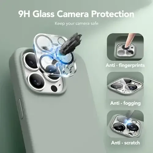 iPhone 14 Pro Max uchun GONEZ silikon g'ilofi, MagSafe bilan mos, ekran himoyachisi + kamera linzalari himoyachisi bilan, suyuq silikon zarbga chidamli himoya telefon 14 ProMax g'ilofi 6,7