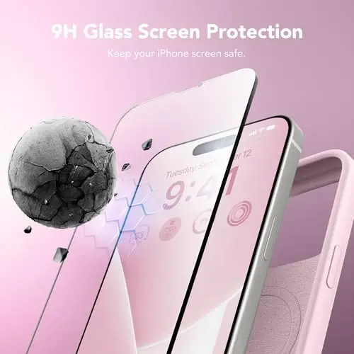 iPhone 14 Pro Max uchun GONEZ silikon gʻilofi, MagSafe bilan mos, ekran himoyachisi + kamera linzalari himoyachisi bilan, suyuq silikon zarbga chidamli himoya telefoni 14 ProMax gʻilofi 6,7