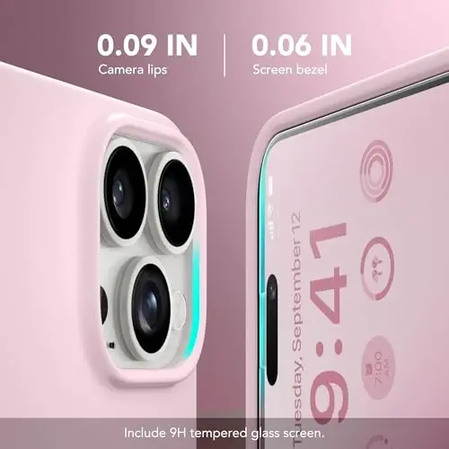 iPhone 14 Pro Max uchun GONEZ silikon gʻilofi, MagSafe bilan mos, ekran himoyachisi + kamera linzalari himoyachisi bilan, suyuq silikon zarbga chidamli himoya telefoni 14 ProMax gʻilofi 6,7