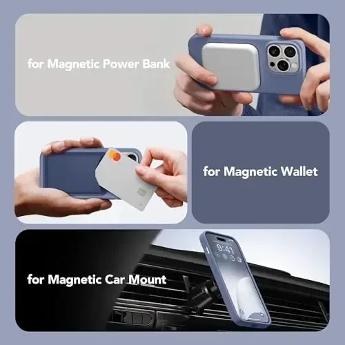 iPhone 14 Pro Max uchun GONEZ silikon g‘ilofi, MagSafe bilan mos, ekran himoyachisi + kamera linzalari himoyachisi bilan, suyuq silikon zarbga chidamli himoya telefoni 14 ProMax g‘ilofi 6,7