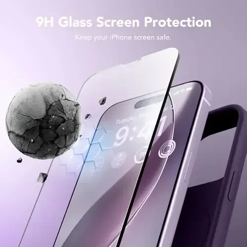 iPhone 14 Pro Max uchun GONEZ silikon g‘ilofi, MagSafe bilan mos, ekran himoyachisi + kamera linzalari himoyachisi bilan, suyuq silikon zarbga chidamli himoya telefoni 14 ProMax g‘ilofi 6,7