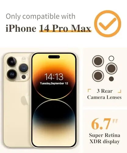 iPhone 14 Pro Max uchun GVIEWIN Gulli G'ilofi, Ekran va Kamera Himoyasi Bilan, [Sarg'aymaydigan] Ayollar uchun Yumshoq Zarbaga Chidamli Shaffof Telefon Qoplami, Gul Naqshli 6.7