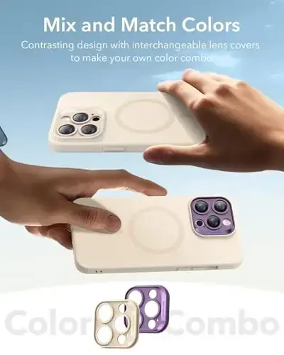 iPhone 14 Pro Max uchun MagSafe bilan ESR gʻilofi, magnit zaryadlashni qoʻllab-quvvatlaydi, silliq va ingichka silikon gʻilof, zarbga chidamli, toʻliq ekran va kamera himoyasi, yumshoq mikrofiber astar, och jigarrang - 6