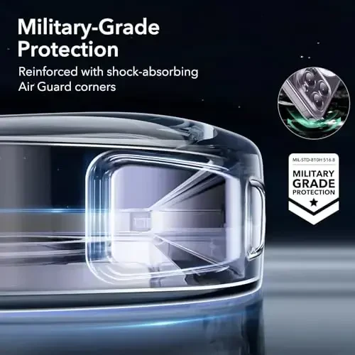 iPhone 14 Pro uchun ESR gʻilofi, MagSafe bilan mos, harbiy darajadagi himoya, sargʻayish va tirnalishga chidamli, iPhone 14 Pro uchun magnitli telefon gʻilofi, Zero seriyasi, shaffof - 6