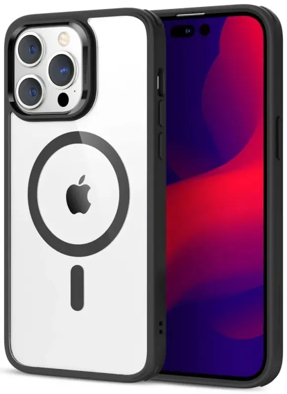 iPhone 14 Pro uchun ESR g'ilofi, MagSafe bilan mos, zarbaga chidamli harbiy darajadagi himoya, sarg'ishga chidamli, iPhone 14 Pro uchun magnitli telefon g'ilofi, Classic Hybrid Case (HaloLock), shaffof qora - 2