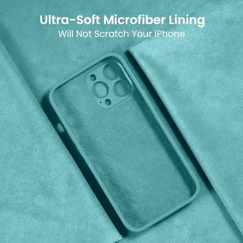 iPhone 14 Pro uchun FireNova gʻilofi, silikon yangilangan [Kamera himoyasi] Telefon gʻilofi [2 ekran himoyachisi bilan], ichki qismi yumshoq chizilishga qarshi mikrofiber astarli, 6,1 dyuym, dengiz koʻki - 5