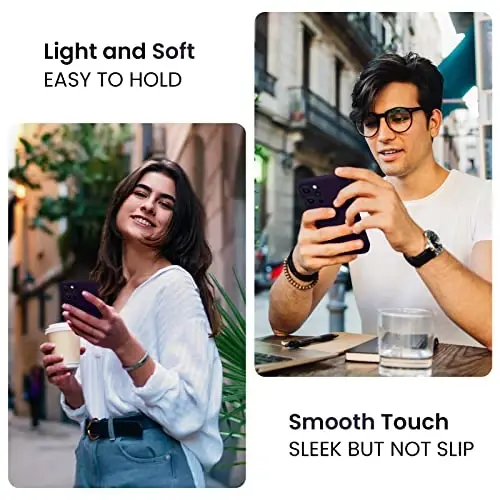 iPhone 14 Pro uchun FireNova g‘ilofi, silikon yangilangan [Kamera himoyasi] telefon g‘ilofi [2 ekran himoyachisi] bilan, ichki qismi yumshoq tirnalishga qarshi mikrofiber qoplamali, 6,1 dyuym, binafsha - 2