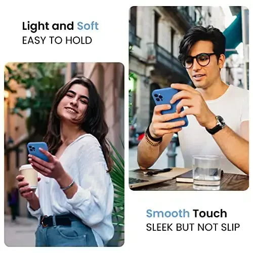 iPhone 14 Pro uchun FireNova g'ilofi, silikon yangilangan [Kamera himoyasi] Telefon g'ilofi [2 ekran himoyachisi bilan], ichki yumshoq chizilishga qarshi mikrofiber astar, 6,1 dyuym, ko'k - 2