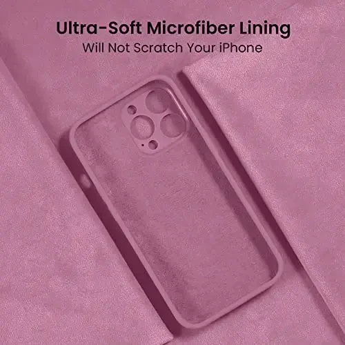 iPhone 14 Pro uchun FireNova g'ilofi, silikon yangilangan [Kamera himoyasi] Telefon g'ilofi [2 ekran himoyachisi], yumshoq tirnalishga qarshi mikrofiber astar ichida, 6,1 dyuym, lila binafsha - 5