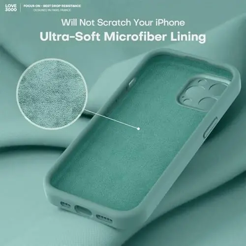 iPhone 14 Pro uchun LOVE 3000 dizayni, Premium silikon, [Yumshoq tirnalishga qarshi mikrofiber astar] Zarba o'tkazmaydigan himoya telefon qutisi erkaklar ayollar qizlar uchun 6.1