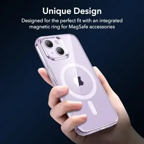 ESR for iPhone 14 Case iPhone 13 Case, Compatible with MagSafe, Military-Grade Protection, Resists Yellowing and Scratches, Magnetic Phone Case for iPhone 14 iPhone 13, Zero Series, Clear Purple - 4