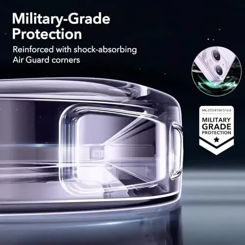 ESR for iPhone 14 Case iPhone 13 Case, Compatible with MagSafe, Military-Grade Protection, Resists Yellowing and Scratches, Magnetic Phone Case for iPhone 14 iPhone 13, Zero Series, Clear Purple - 6