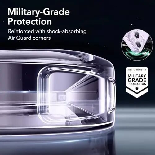 ESR for iPhone 14/13 Case for MagSafe, Transparent, Clear Purple | Compatible with MagSafe, Slim, Military-Grade Drop Protection, Resists Scratches - 5