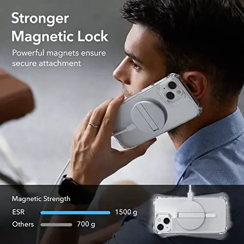ESR for iPhone 14/13 Case, MagSafe Compatible, Military-Grade Protection, Shock-Absorbing Corners, Scratch-Resistant, Anti-Yellowing Acrylic Back, Slim Protective, Air Armor Series, Clear - 4