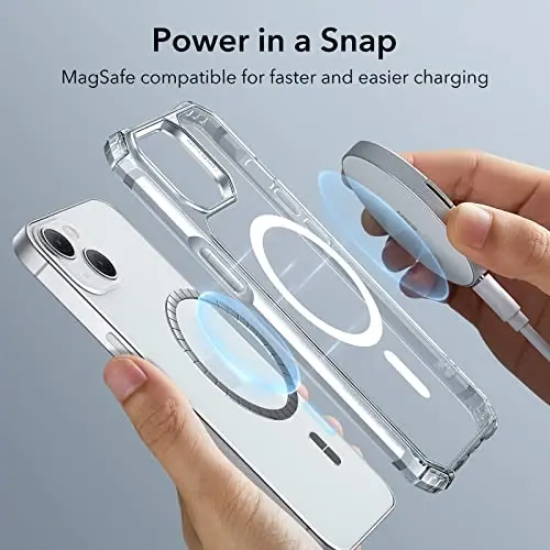 ESR for iPhone 14/13 Case, MagSafe Compatible, Military-Grade Protection, Shock-Absorbing Corners, Scratch-Resistant, Anti-Yellowing Acrylic Back, Slim Protective, Air Armor Series, Clear - 5