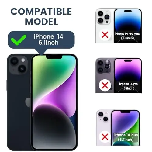 Goton Compatible for iPhone 14/13 Case with Screen Protector - Slide Camera Protective Phone Cover with Ring Stand, Heavy Duty Shockproof Rugged Bumper for iPhone14 iPhone13 Accessories Black - GOTON (1)
