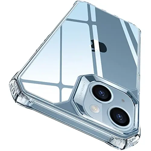 ESR for iPhone 14/iPhone 13 Case, Military-Grade Protection with Shock-Absorbing Corners, Scratch-Resistant and Anti-Yellowing Acrylic Back, Slim Protective Phone Case, Air-Armor Series, Clear 