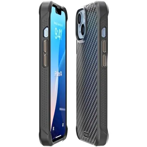 REBEL Case for iPhone 14/iPhone 13 Case [Gen-5 Aramid Fiber] Strong MagSafe Compatible, Grippy Sides, Shockproof Corners, Metal Buttons, Upgraded Protective Design, 6.1 Inch Phone 2022/2021 (Black) - 5
