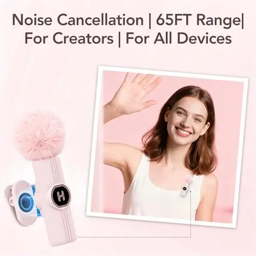 Mini Wireless Lavalier Microphone for iPhone 15 16, iOS and Android Devices - USB C Noise Reduction Lapel Mic for Recording, Clip Omni Lav Mic Microfono for Video Recording, Tiktok, Youtube, Vlog - 3
