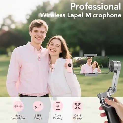 Mini Wireless Lavalier Microphone for iPhone 15 16, iOS and Android Devices - USB C Noise Reduction Lapel Mic for Recording, Clip Omni Lav Mic Microfono for Video Recording, Tiktok, Youtube, Vlog - 4