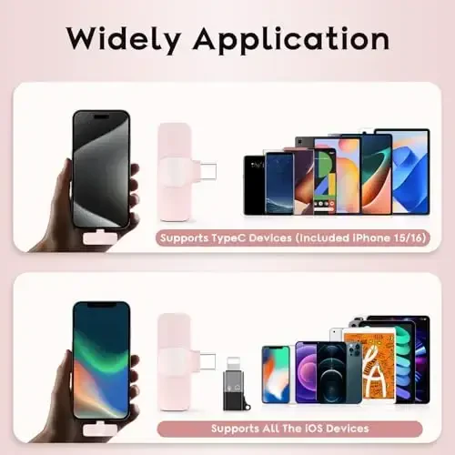 iPhone 15 16 uchun USB C Mini simsiz lavalier mikrofon, iOS va Android qurilmalari - yozuv uchun shovqinni kamaytiradigan yopinchiq mikrofon, video yozish uchun Omni lav mikrofon, Tiktok, Youtube, Vlog (pushti) - 6