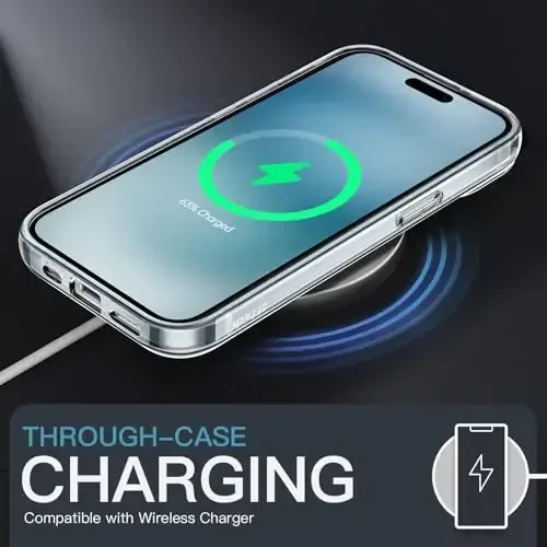 iPhone 15 6.1 dyuym uchun JETech g‘ilofi, sarg‘aymaydigan zarbaga chidamli telefon bamper qopqog‘i, tirnalishga chidamli va barmoq izlariga qarshi mat qopqoq (muzli tiniq) - 6